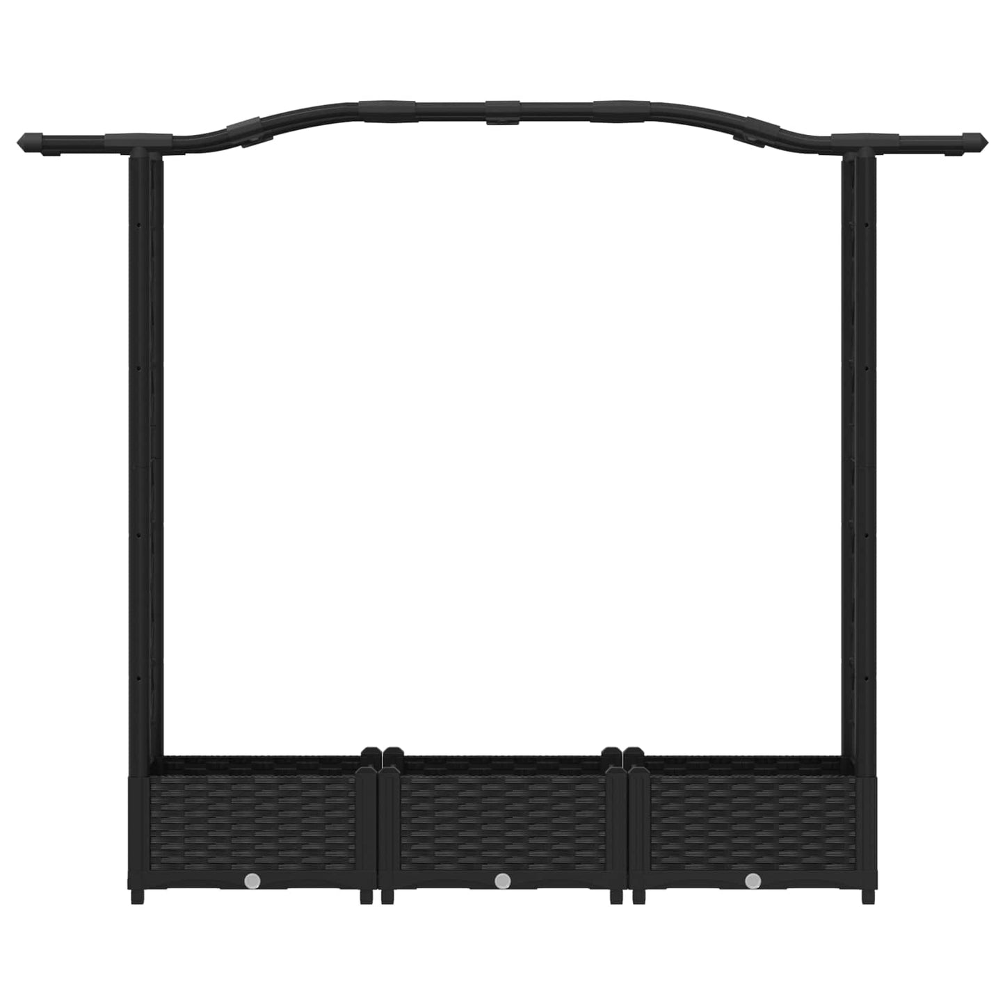 Raised Bed with Trellis and Roof Black 169 x 40 x 123 cm PP