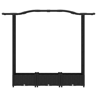 Raised Bed with Trellis and Roof Black 169 x 40 x 123 cm PP