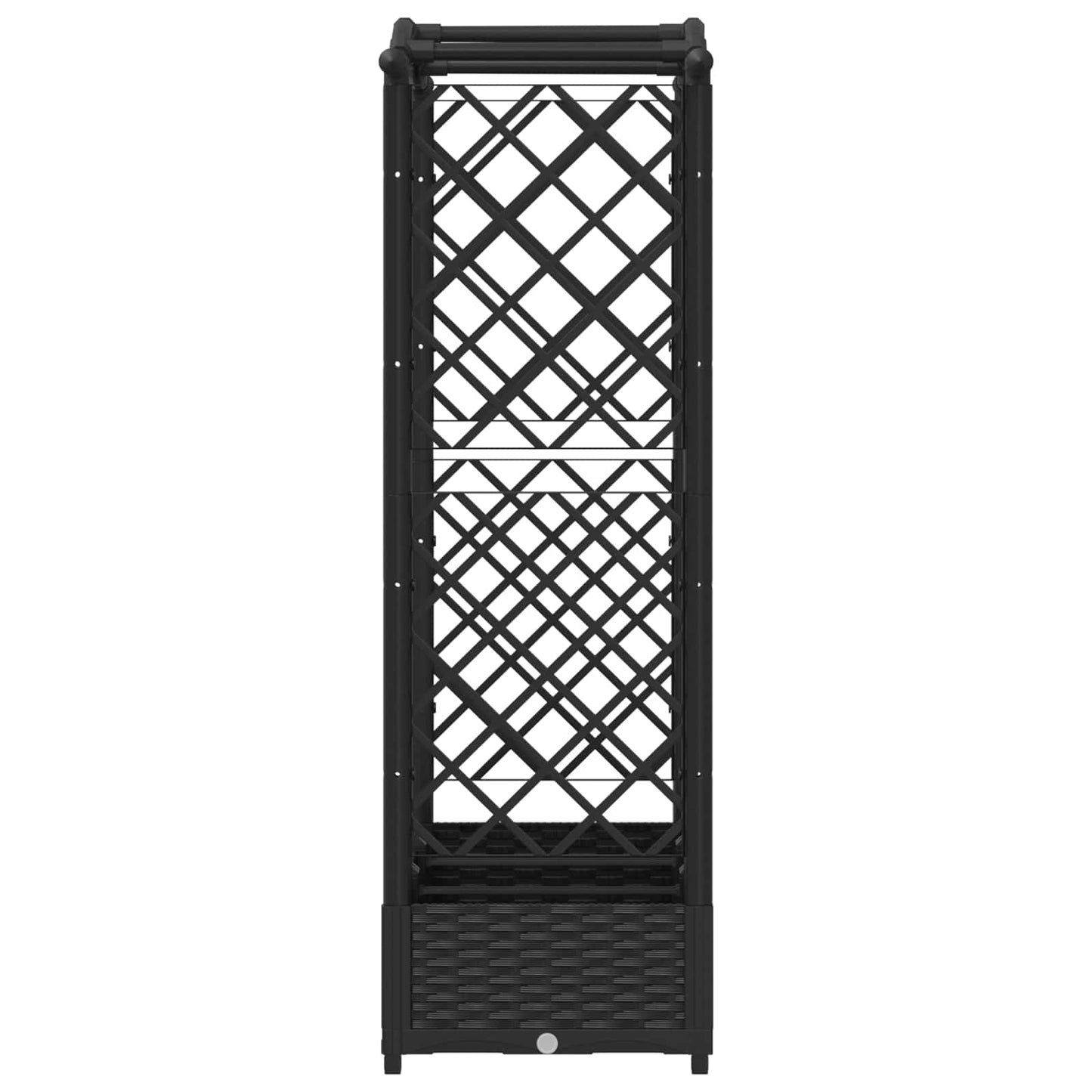 Raised Bed with Trellis and Roof Black 169 x 40 x 123 cm PP