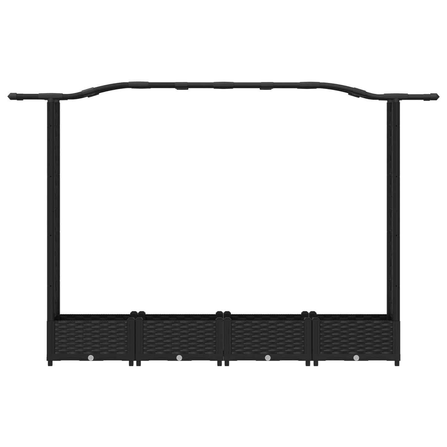 Raised Bed with Trellis and Roof Black 207 x 40 x 123 cm PP