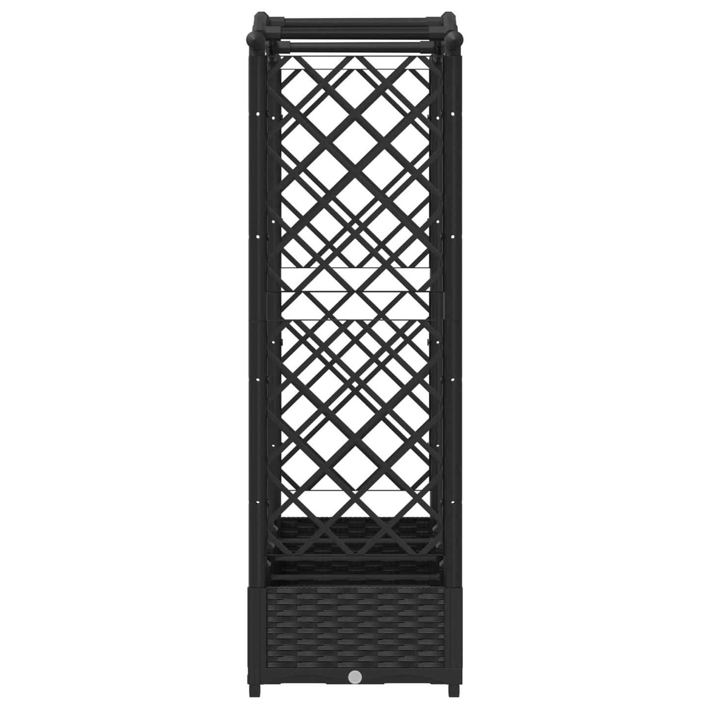 Raised Bed with Trellis and Roof Black 207 x 40 x 123 cm PP