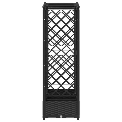 Raised Bed with Trellis and Roof Black 207 x 40 x 123 cm PP