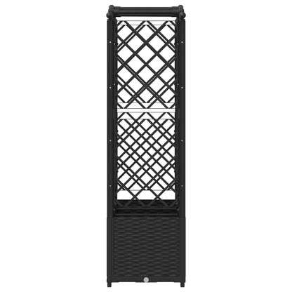 Raised Bed with Trellis and Roof Black 164 x 40 x 138 cm PP
