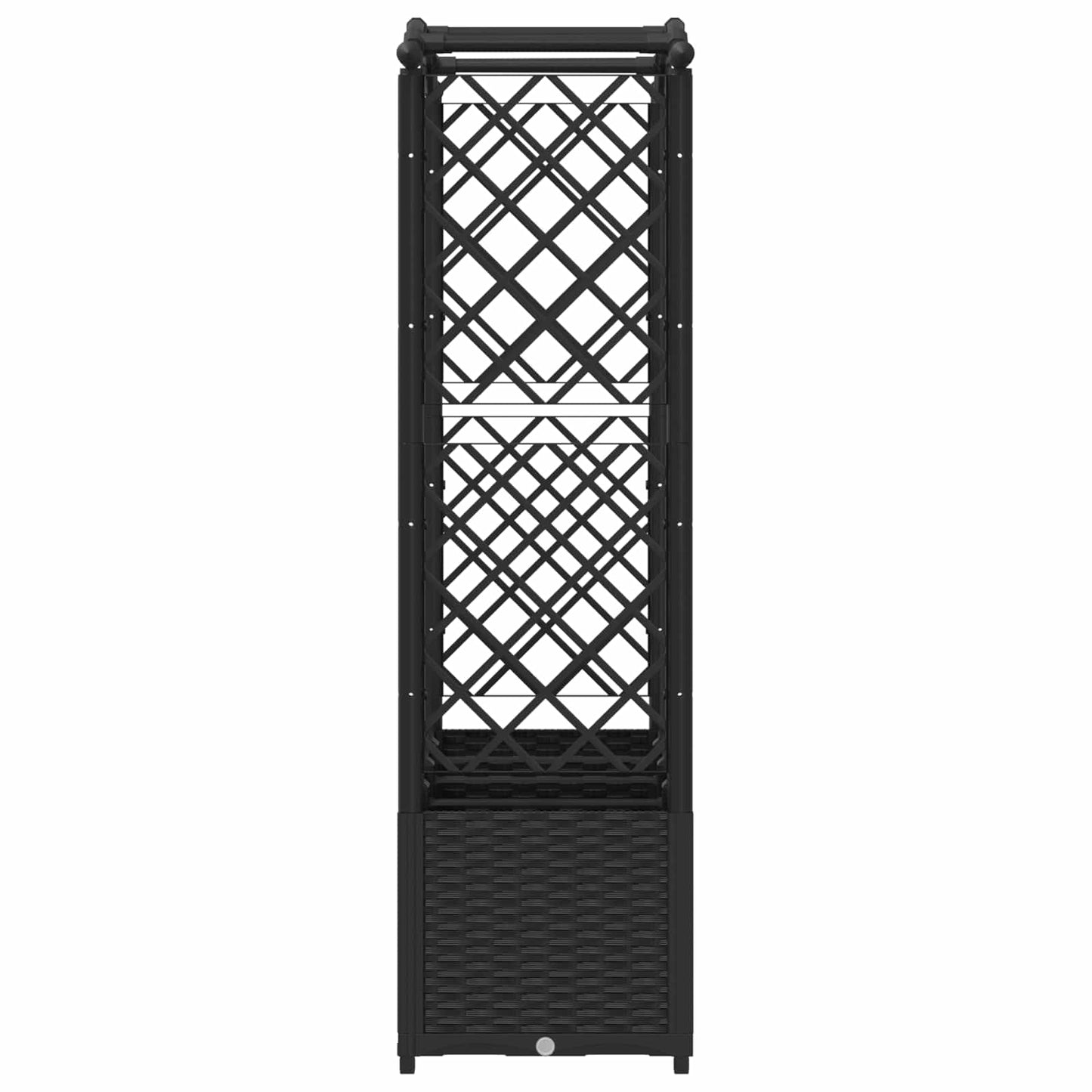 Raised Bed with Trellis and Roof Black 204 x 40 x 138 cm PP