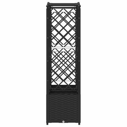 Raised Bed with Trellis and Roof Black 204 x 40 x 138 cm PP
