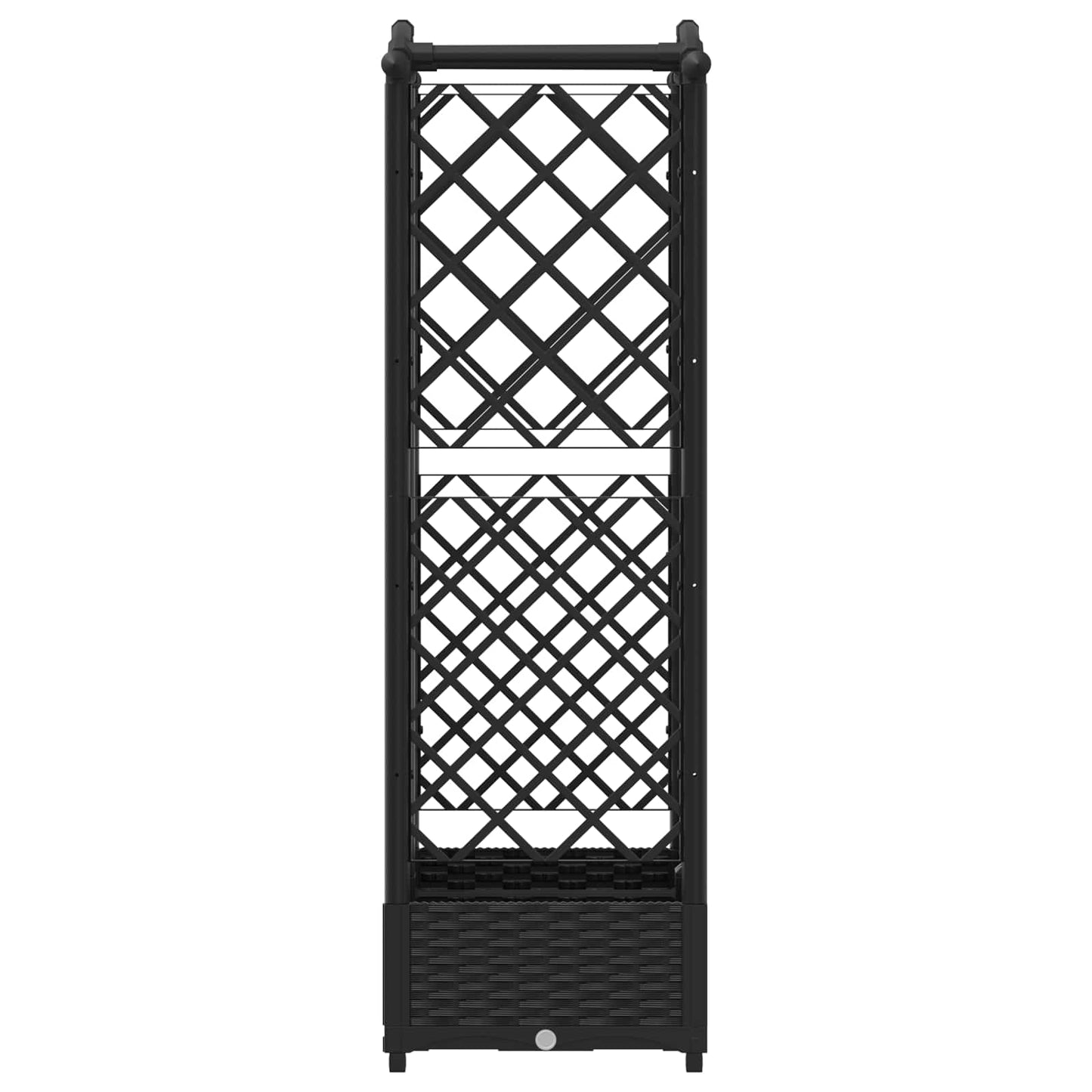 Raised Bed with Trellis and Roof Black 124 x 40 x 123 cm PP