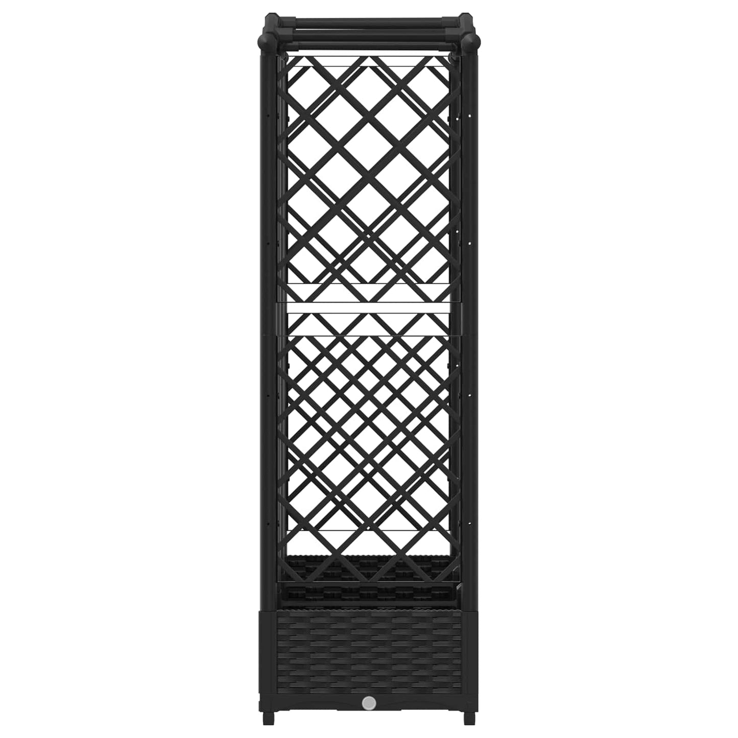 Raised Bed with Trellis and Roof Black 163 x 40 x 123 cm PP