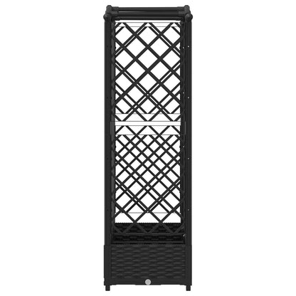 Raised Bed with Trellis and Roof Black 163 x 40 x 123 cm PP