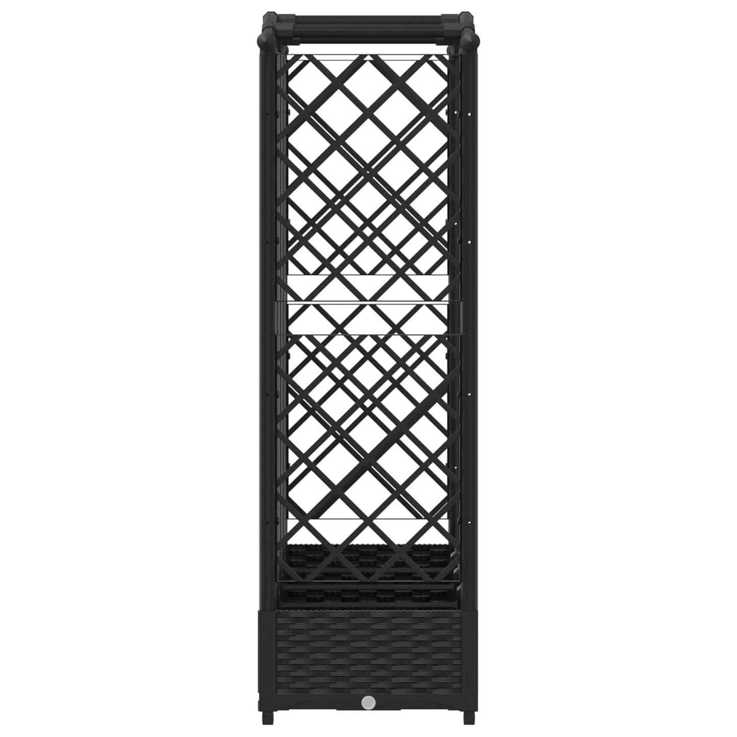 Raised Bed with Trellis and Roof Black 203.5 x 40 x 123 cm PP