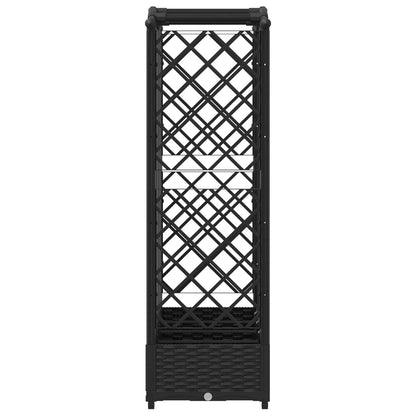 Raised Bed with Trellis and Roof Black 203.5 x 40 x 123 cm PP