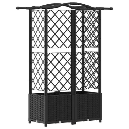 Raised Bed with Trellis and Roof Black 122 x 40 x 138 cm PP