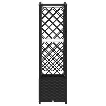 Raised Bed with Trellis and Roof Black 122 x 40 x 138 cm PP
