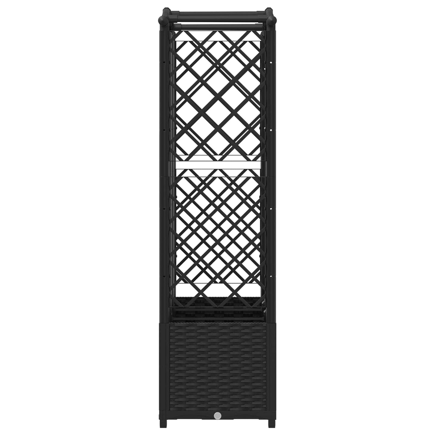 Raised Bed with Trellis and Roof Black 163 x 40 x 138 cm PP