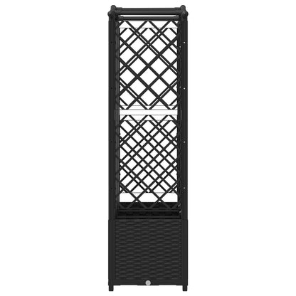 Raised Bed with Trellis and Roof Black 163 x 40 x 138 cm PP