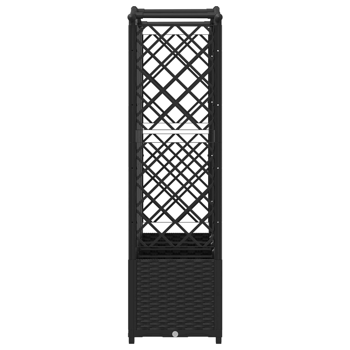 Raised Bed with Trellis and Roof Black 204 x 40 x 138 cm PP