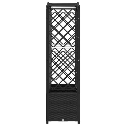 Raised Bed with Trellis and Roof Black 204 x 40 x 138 cm PP