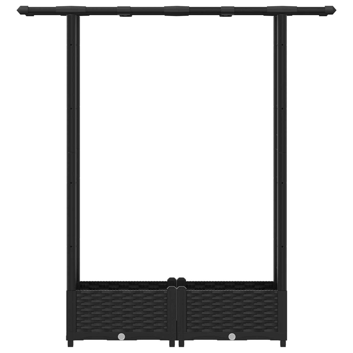 Raised Bed with Trellis and Roof Black 122.5 x 40 x 121 cm PP
