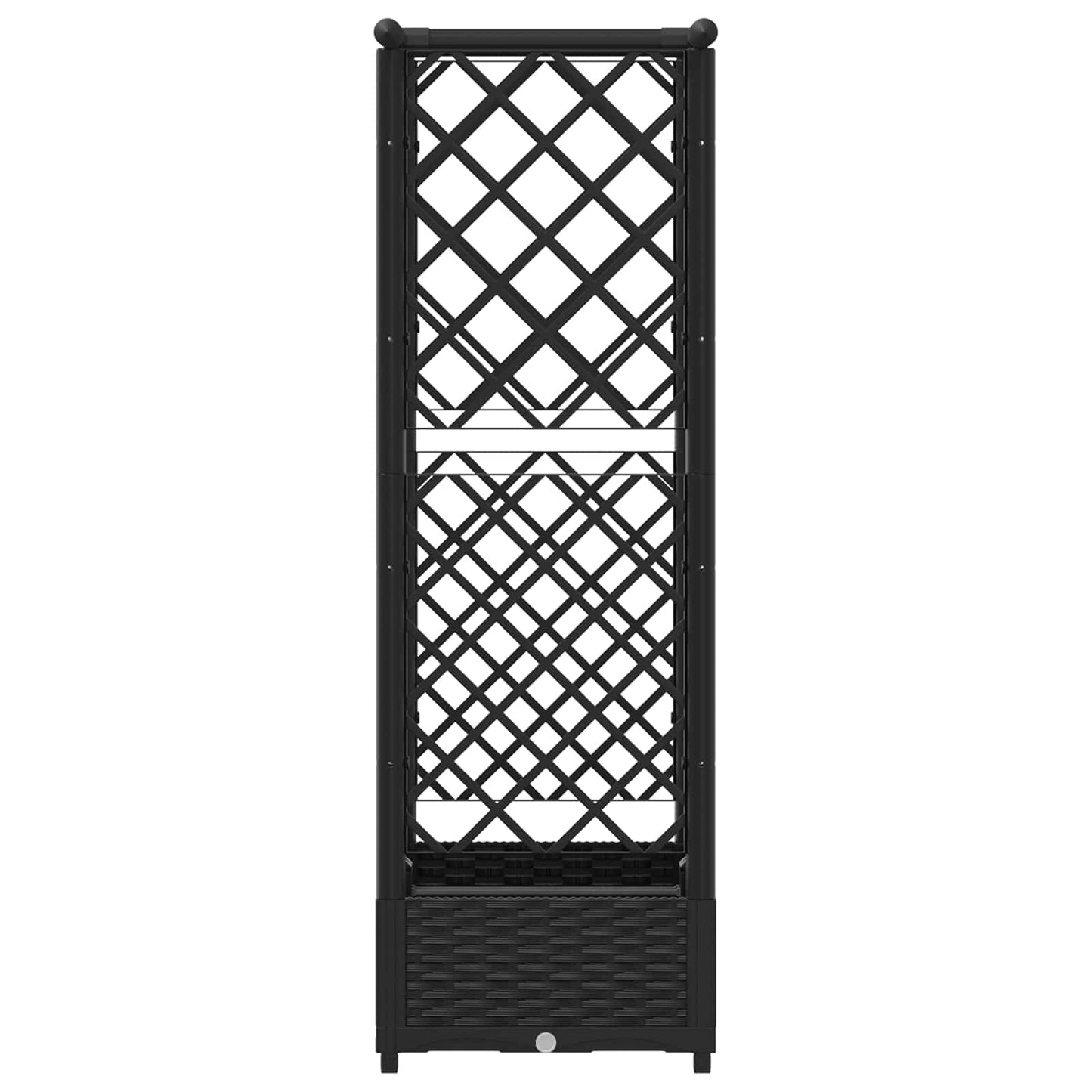 Raised Bed with Trellis and Roof Black 122.5 x 40 x 121 cm PP