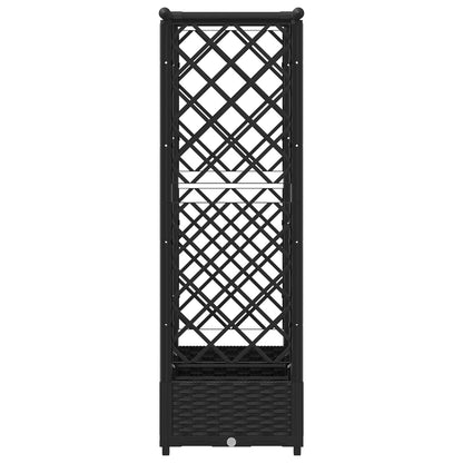 Raised Bed with Trellis and Roof Black 164 x 40 x 121 cm PP