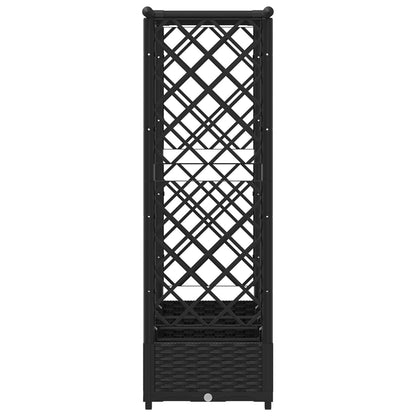 Raised Bed with Trellis and Roof Black 203 x 40 x 121 cm PP