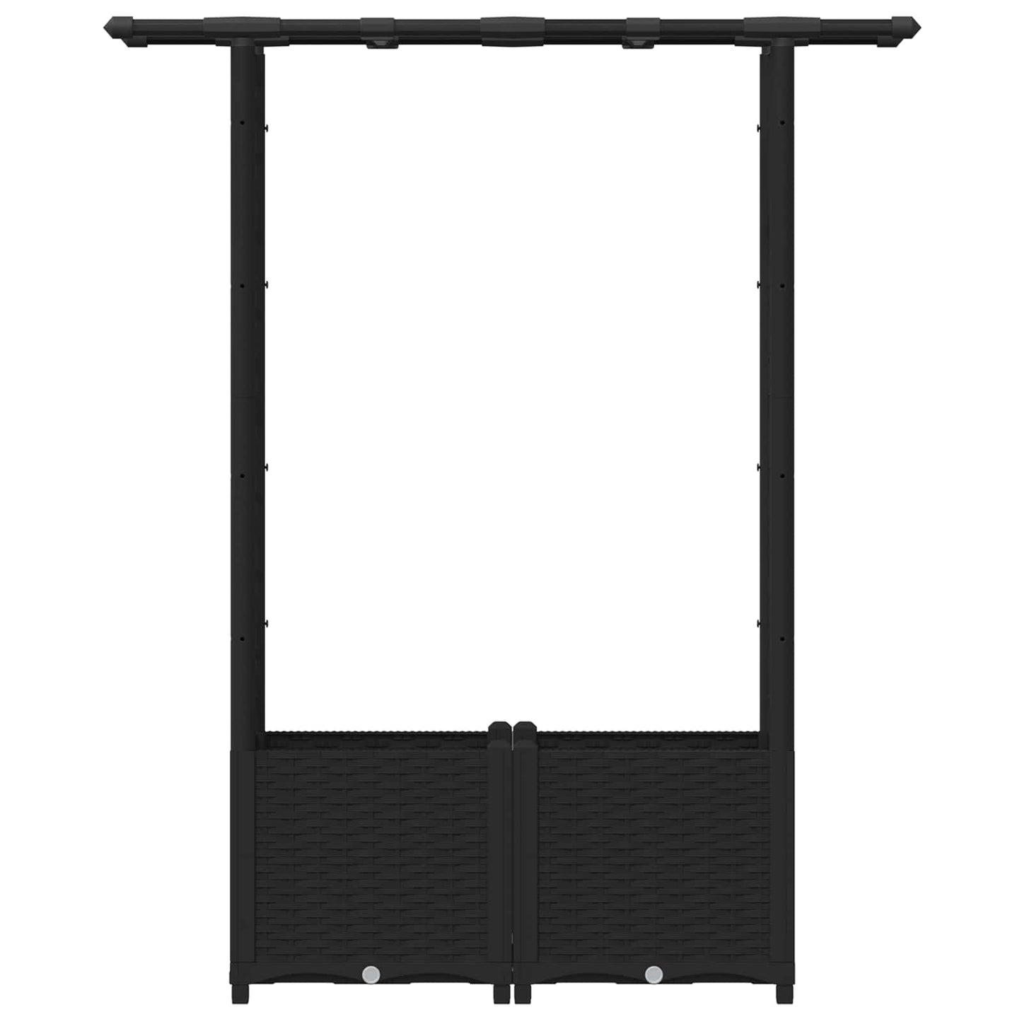 Raised Bed with Trellis and Roof Black 124.5 x 40 x 136 cm PP
