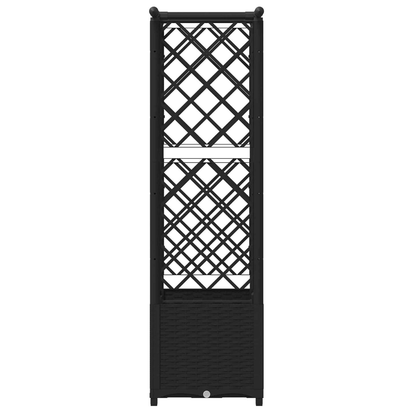 Raised Bed with Trellis and Roof Black 124.5 x 40 x 136 cm PP