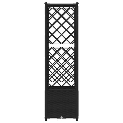Raised Bed with Trellis and Roof Black 124.5 x 40 x 136 cm PP