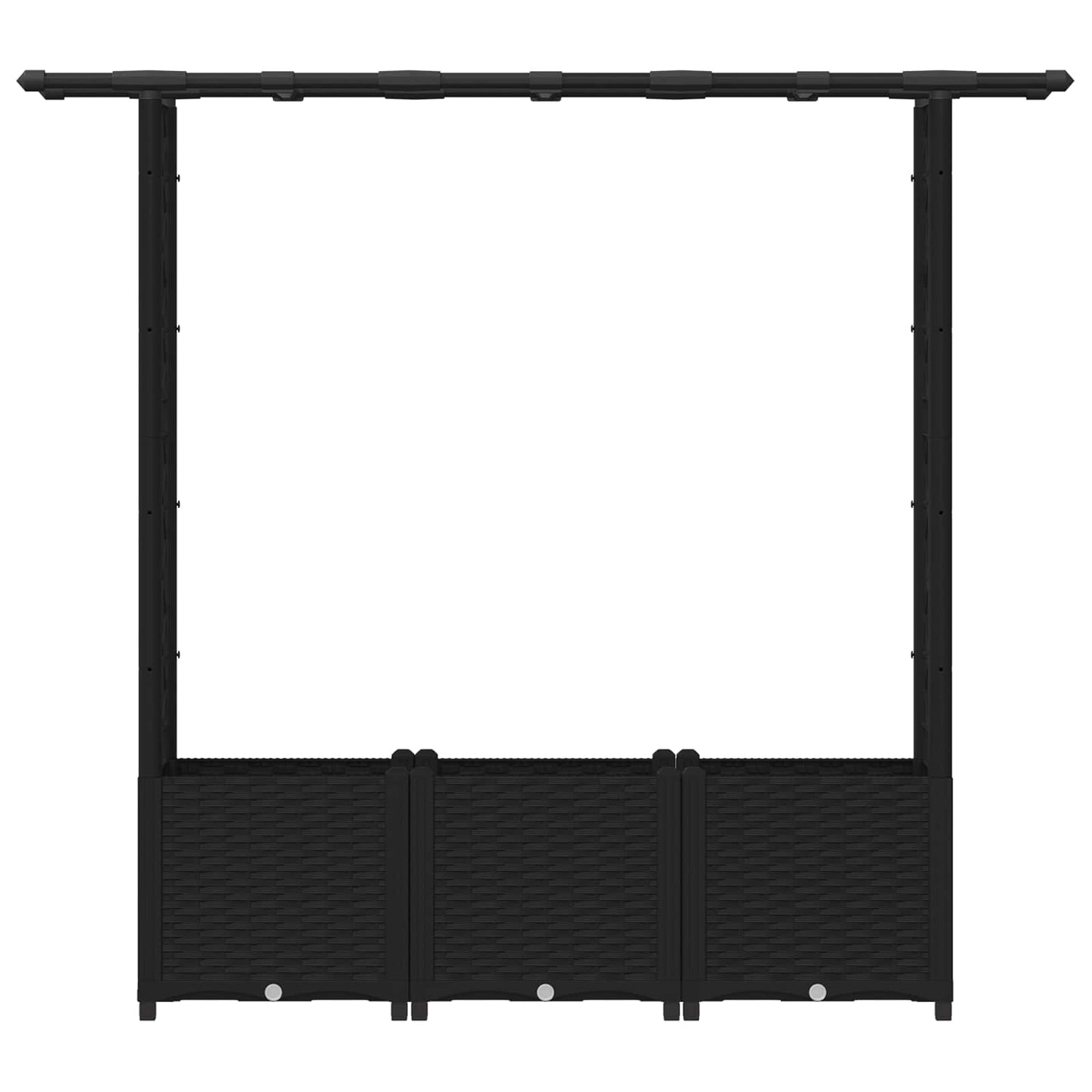 Raised Bed with Trellis and Roof Black 162.5 x 40 x 136 cm PP