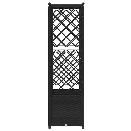 Raised Bed with Trellis and Roof Black 162.5 x 40 x 136 cm PP