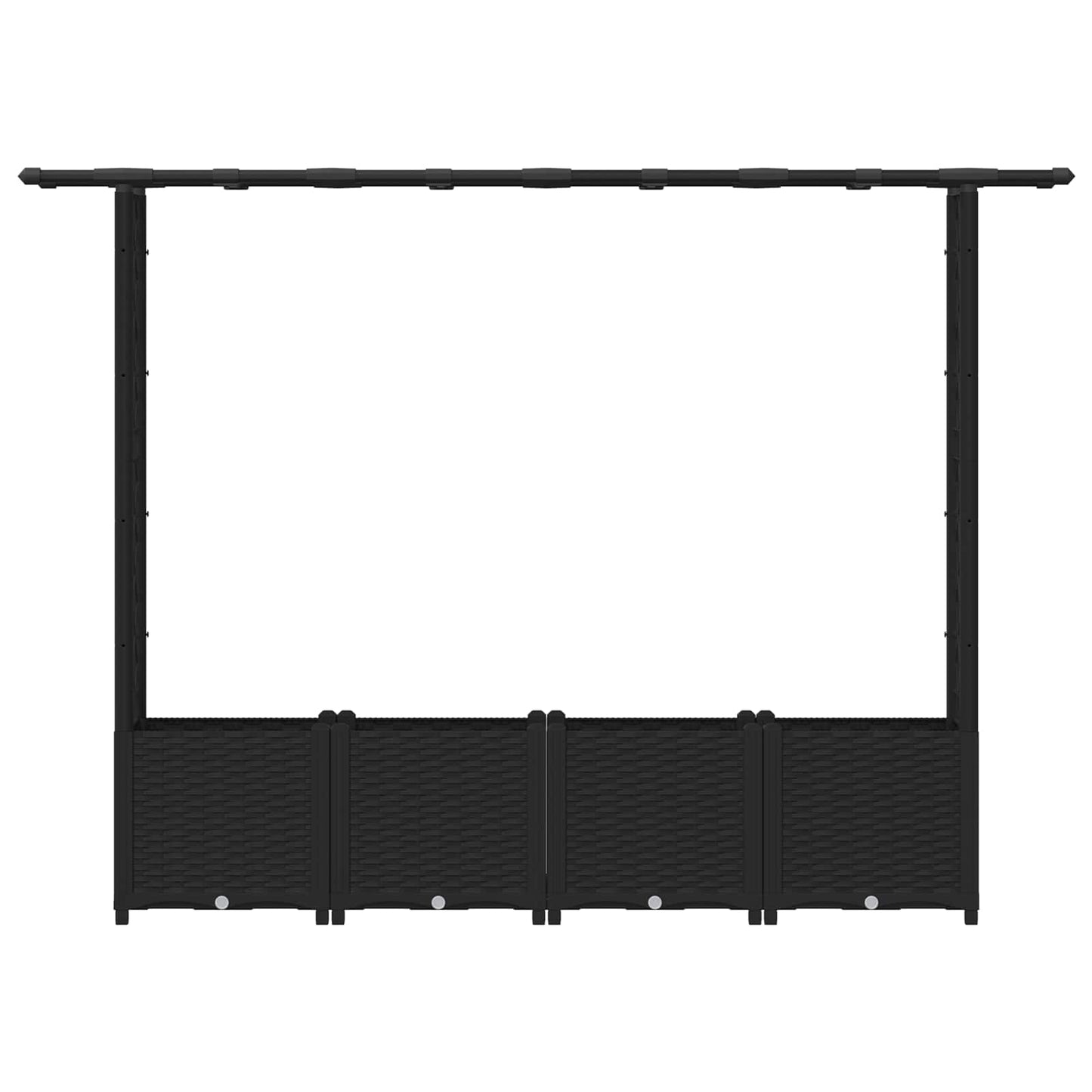 Raised Bed with Trellis and Roof Black 203 x 40 x 136 cm PP