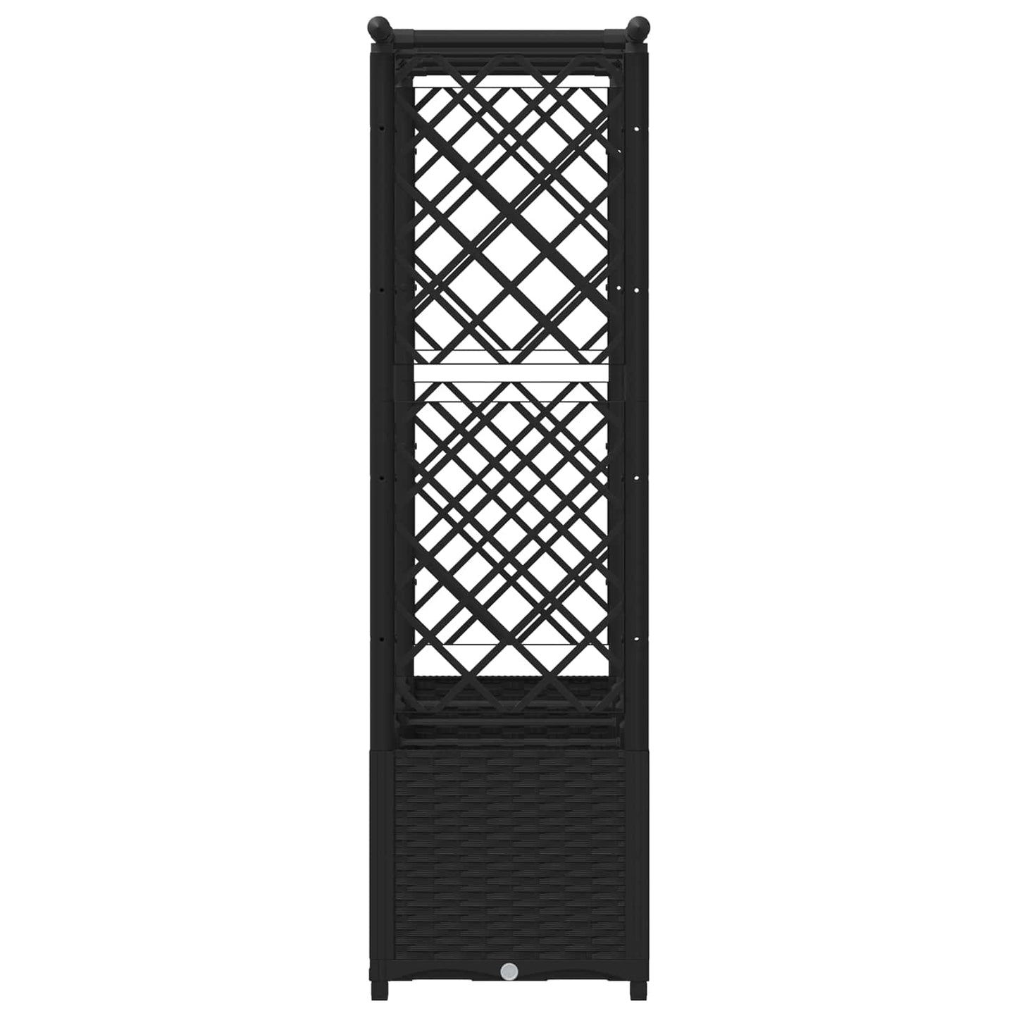 Raised Bed with Trellis and Roof Black 203 x 40 x 136 cm PP