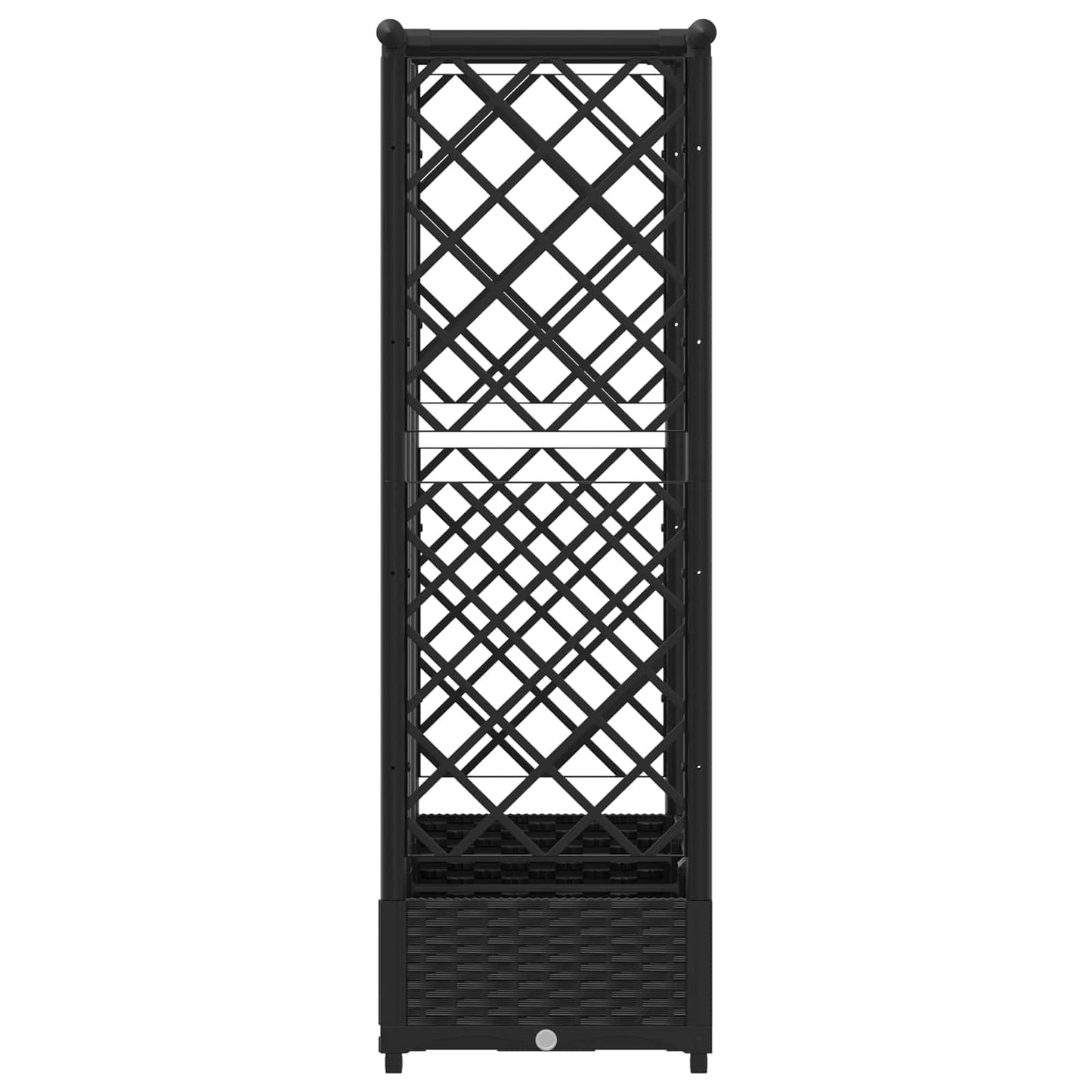 Raised Bed with Trellis and Roof Black 164 x 40 x 121 cm PP