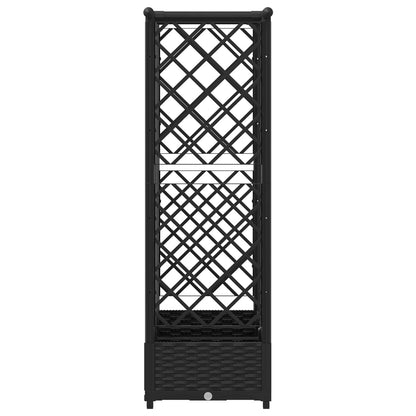 Raised Bed with Trellis and Roof Black 164 x 40 x 121 cm PP
