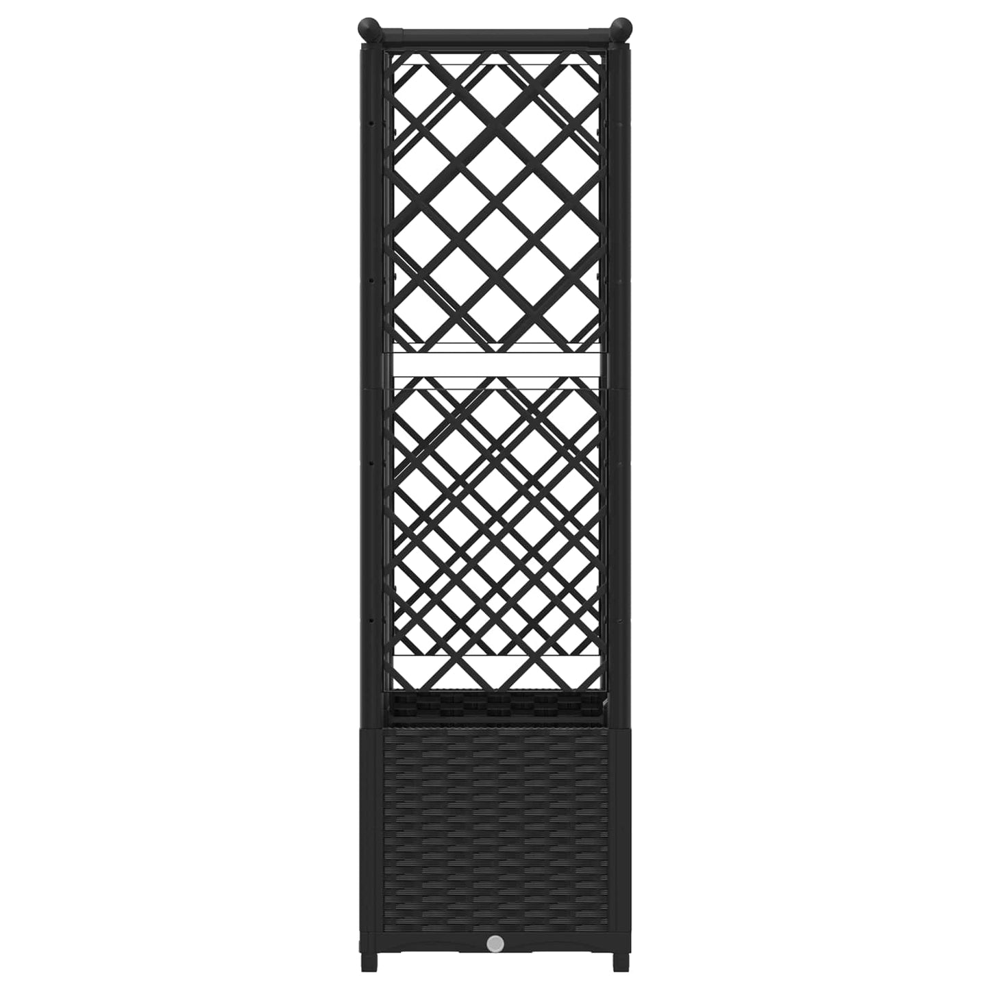 Raised Bed with Trellis and Roof Black 124 x 40 x 136 cm PP
