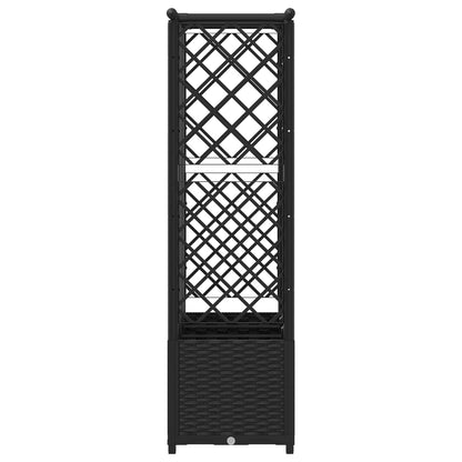 Raised Bed with Trellis and Roof Black 163.5 x 40 x 136 cm PP