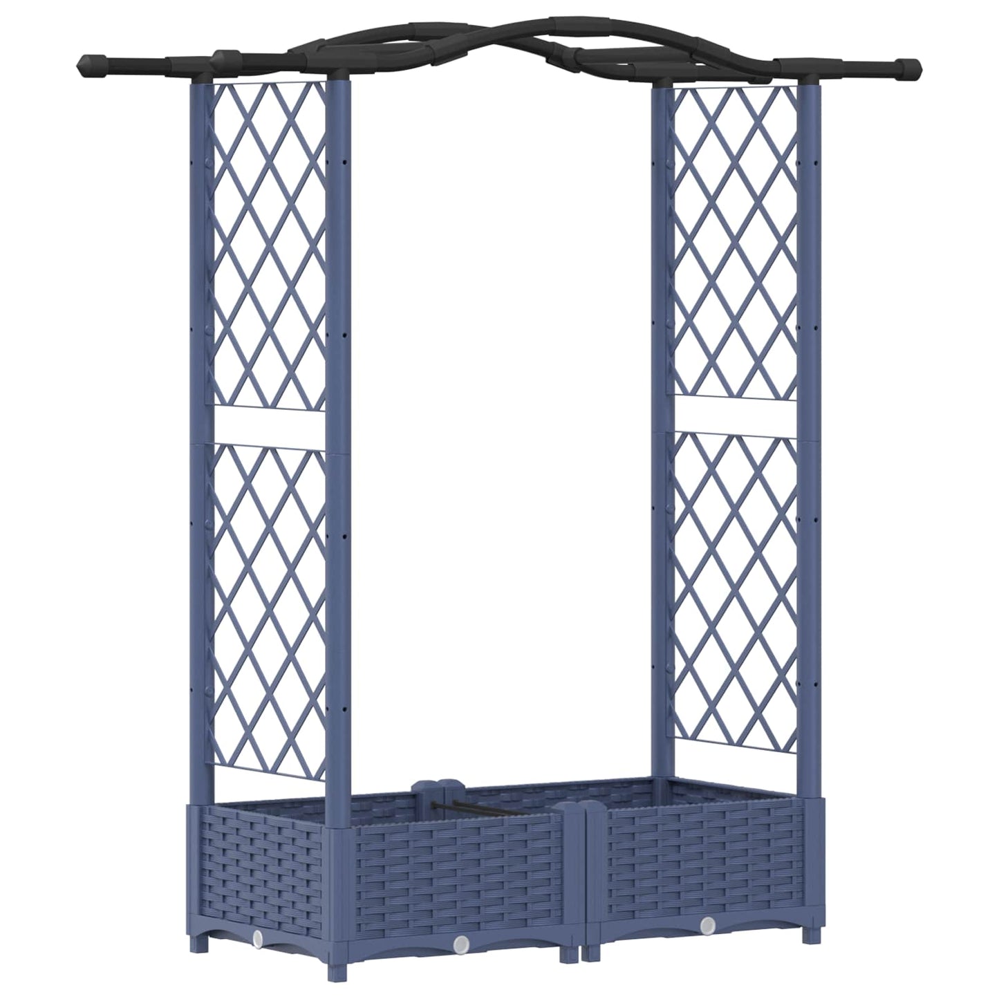 Raised Bed with Trellis and Roof Grey 124 x 40 x 123 cm PP