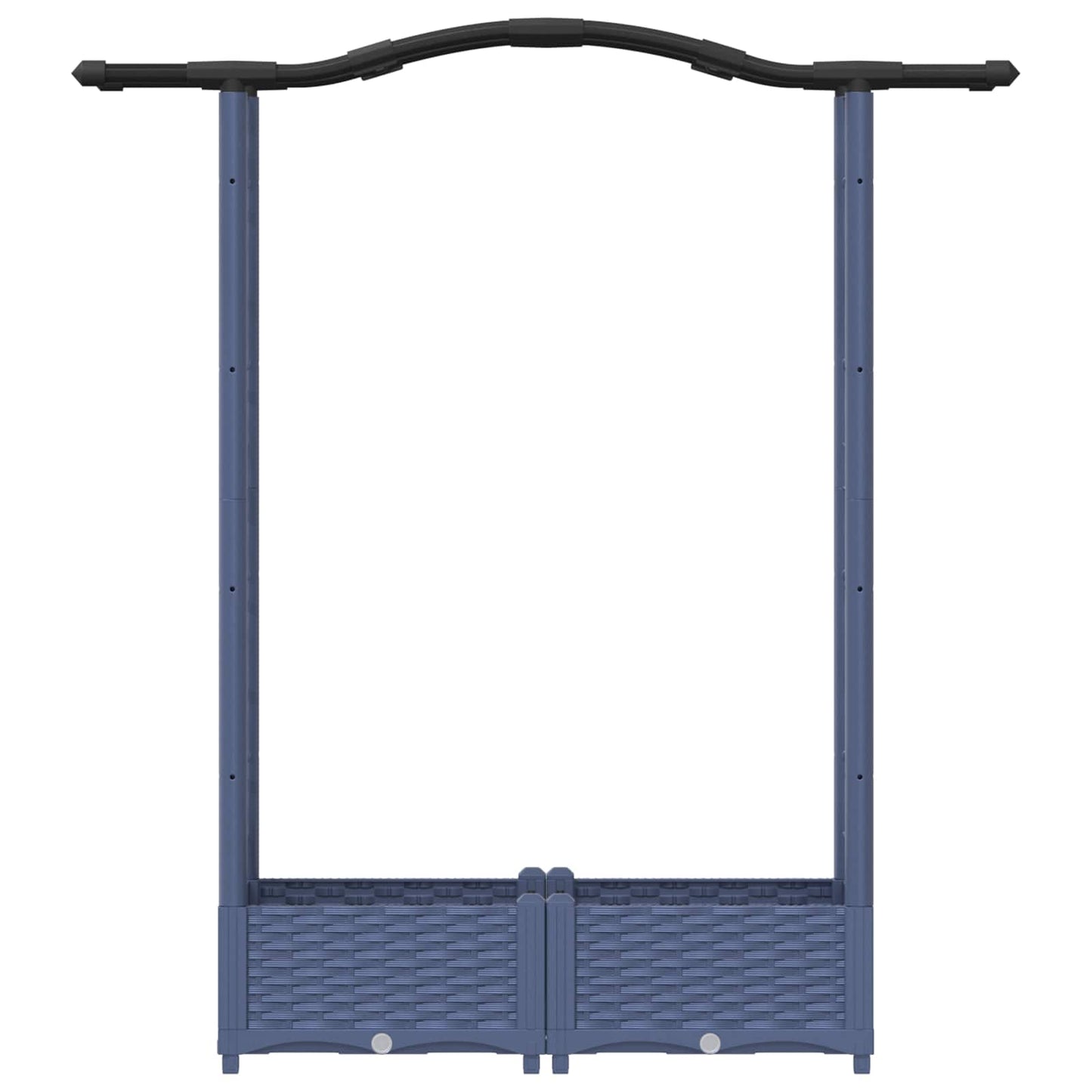 Raised Bed with Trellis and Roof Grey 124 x 40 x 123 cm PP