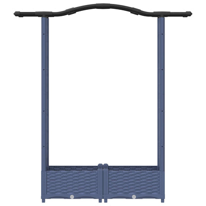 Raised Bed with Trellis and Roof Grey 124 x 40 x 123 cm PP