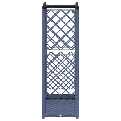 Raised Bed with Trellis and Roof Grey 124 x 40 x 123 cm PP