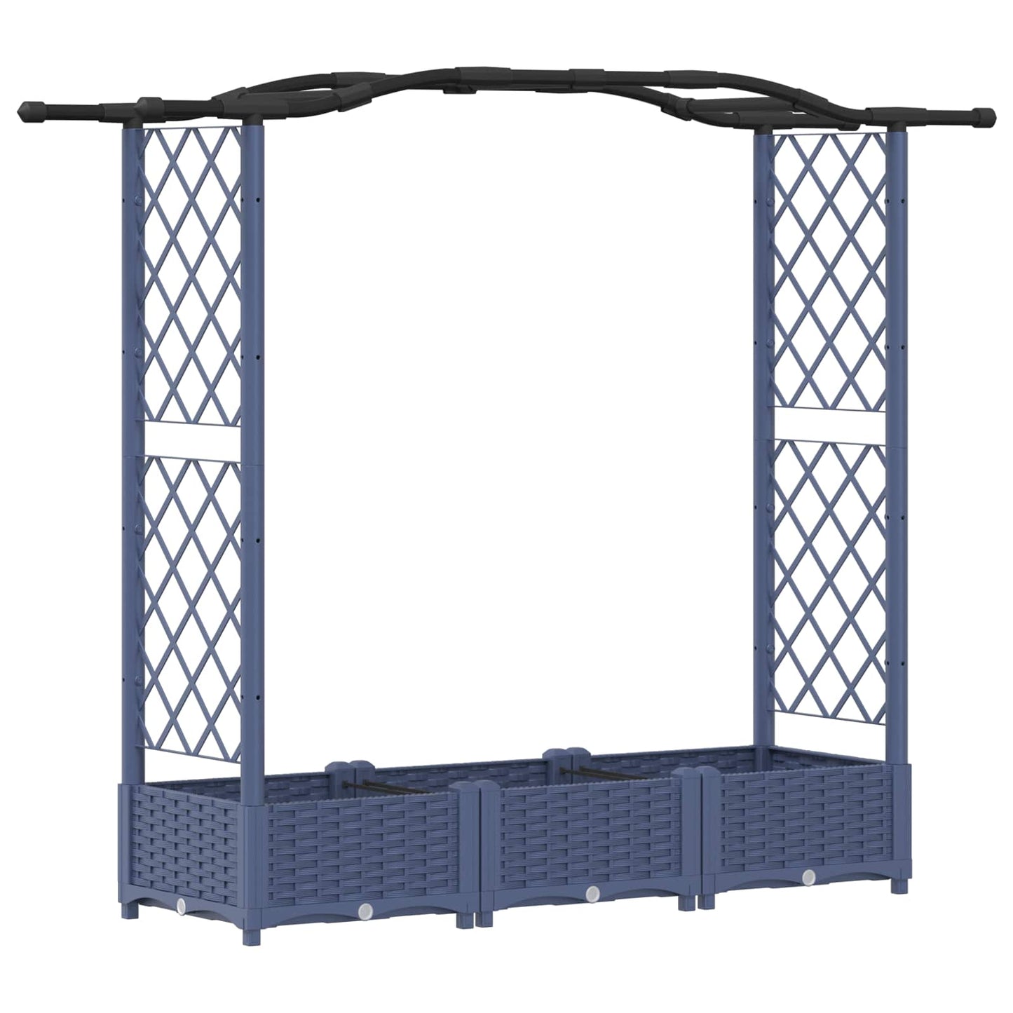 Raised Bed with Trellis and Roof Grey 169 x 40 x 123 cm PP
