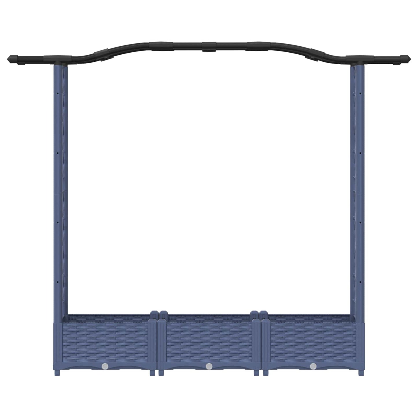 Raised Bed with Trellis and Roof Grey 169 x 40 x 123 cm PP
