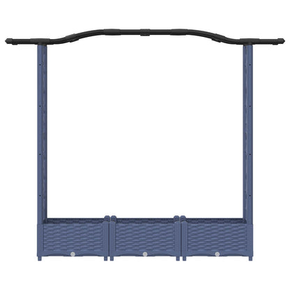 Raised Bed with Trellis and Roof Grey 169 x 40 x 123 cm PP
