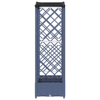 Raised Bed with Trellis and Roof Grey 169 x 40 x 123 cm PP