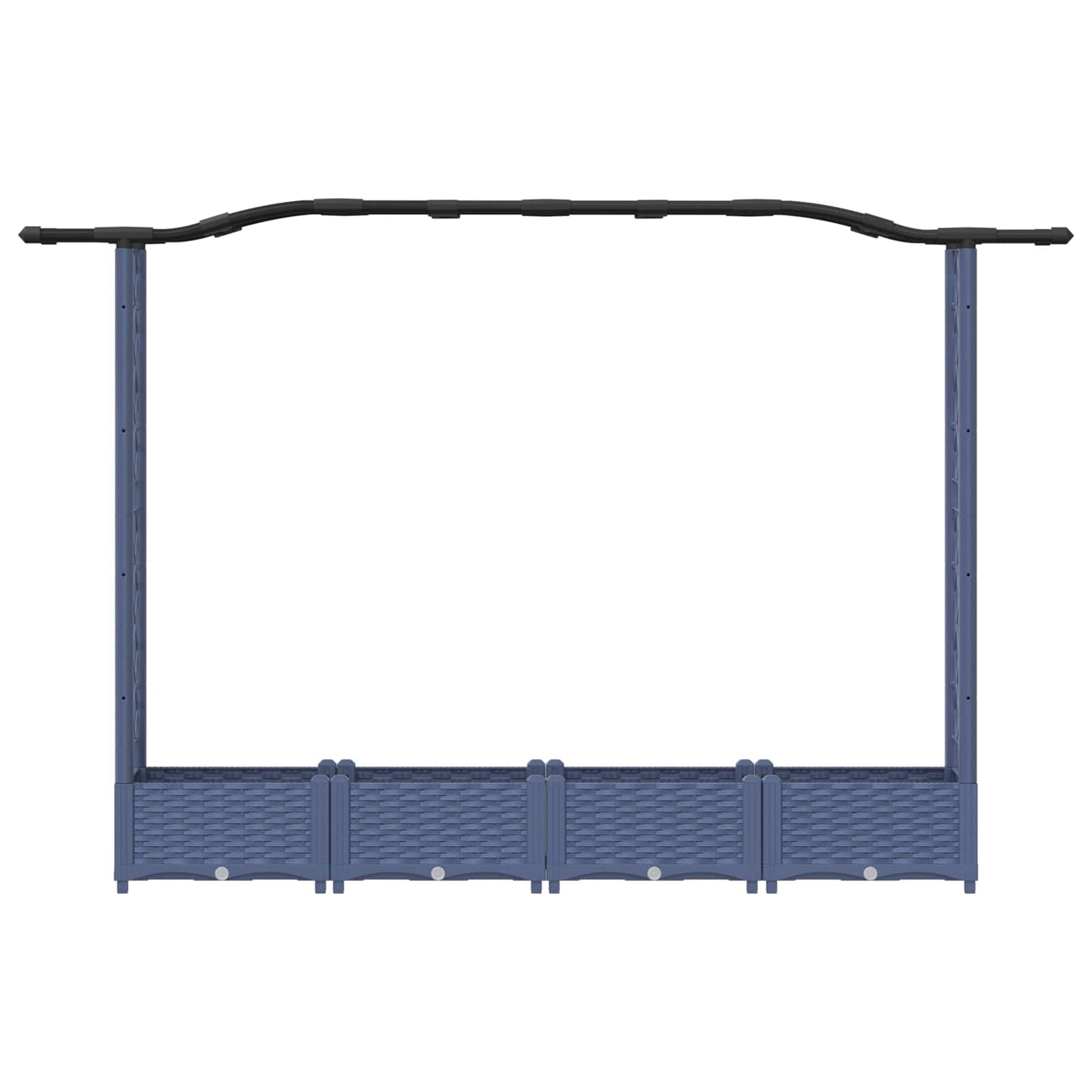 Raised Bed with Trellis and Roof Grey 207 x 40 x 123 cm PP