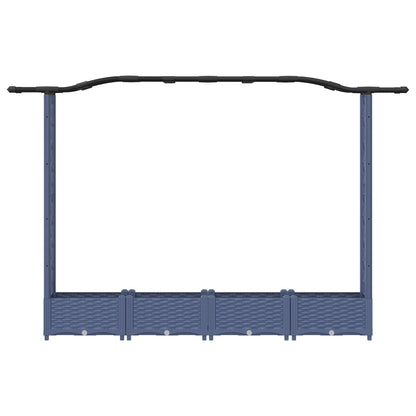 Raised Bed with Trellis and Roof Grey 207 x 40 x 123 cm PP