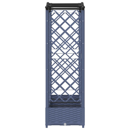 Raised Bed with Trellis and Roof Grey 207 x 40 x 123 cm PP