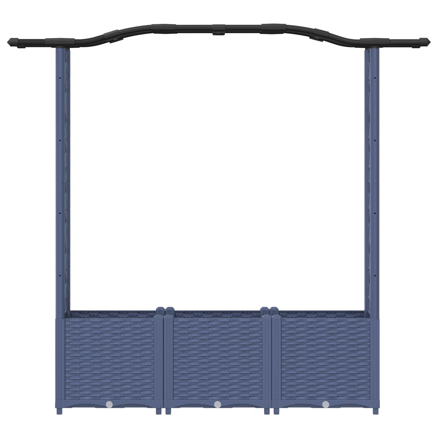 Raised Bed with Trellis and Roof Grey 164 x 40 x 138 cm PP