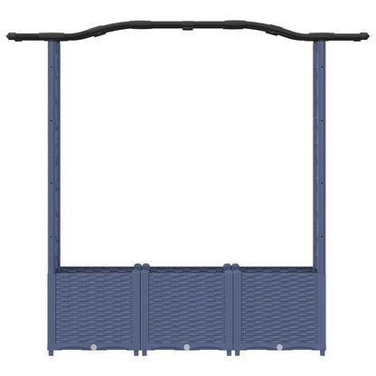 Raised Bed with Trellis and Roof Grey 164 x 40 x 138 cm PP