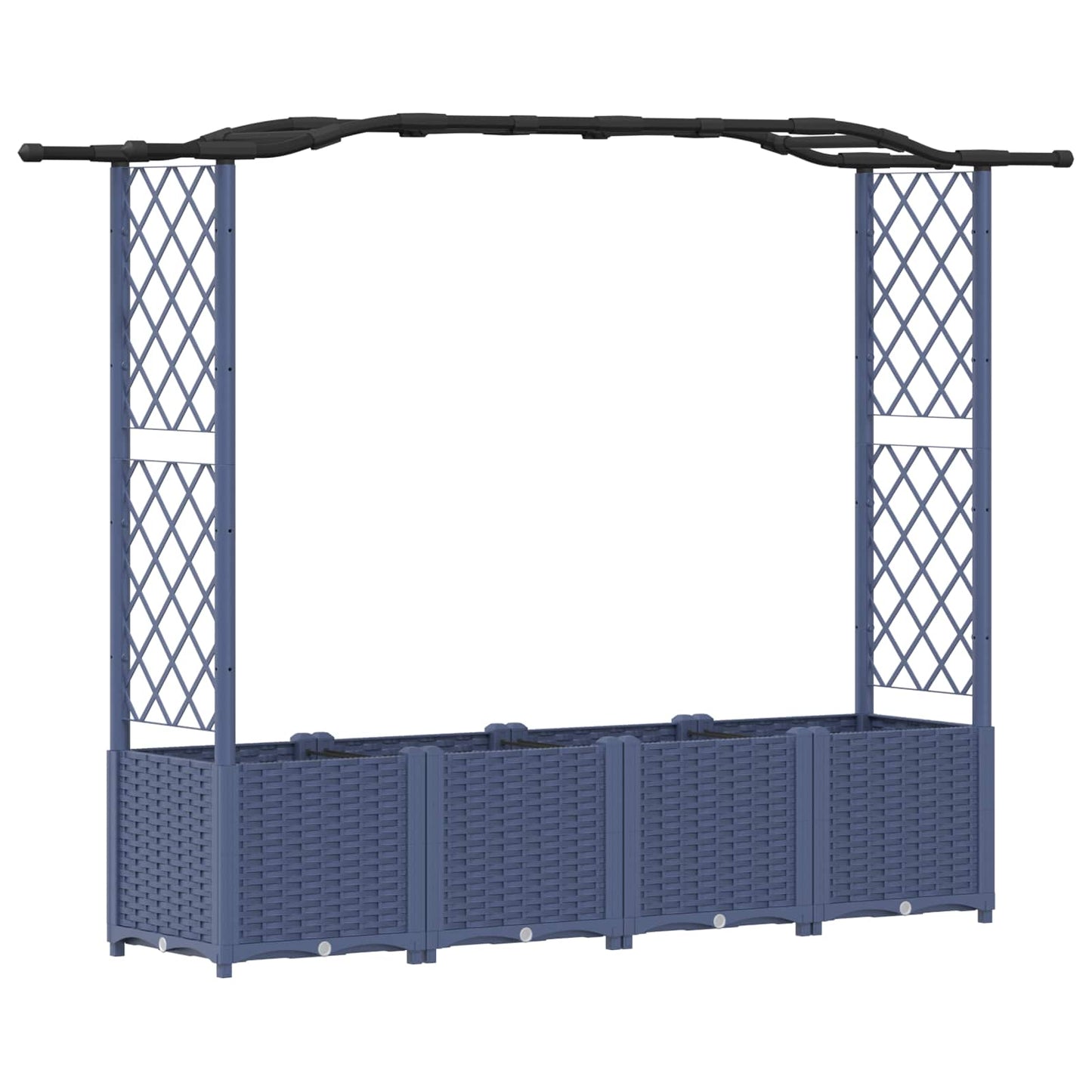 Raised Bed with Trellis and Roof Grey 204 x 40 x 138 cm PP