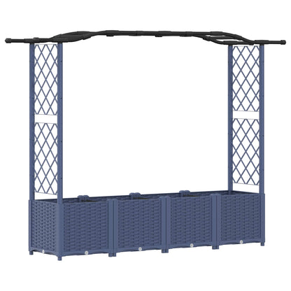 Raised Bed with Trellis and Roof Grey 204 x 40 x 138 cm PP